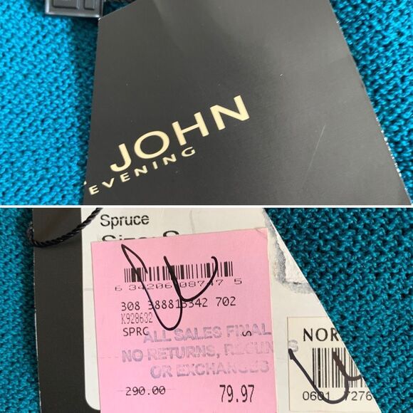 St. John Santana Knit Spaghetti Strap Tank Spruce Green Size S - Picture 9 of 12